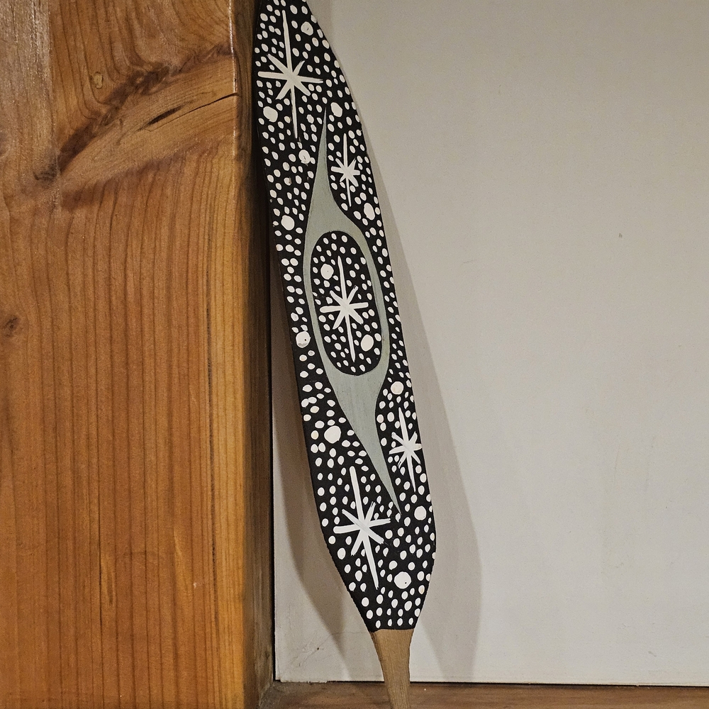 Cecil Dawson First Nations Painted Cedar Feather Art Piece